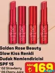 GOLDEN ROSE BEAUTY GLOW KİSS RENKLİ DUDAK NEMLENDİRİCİSİ SPF 15 fiyat ve kampanya bilgisi